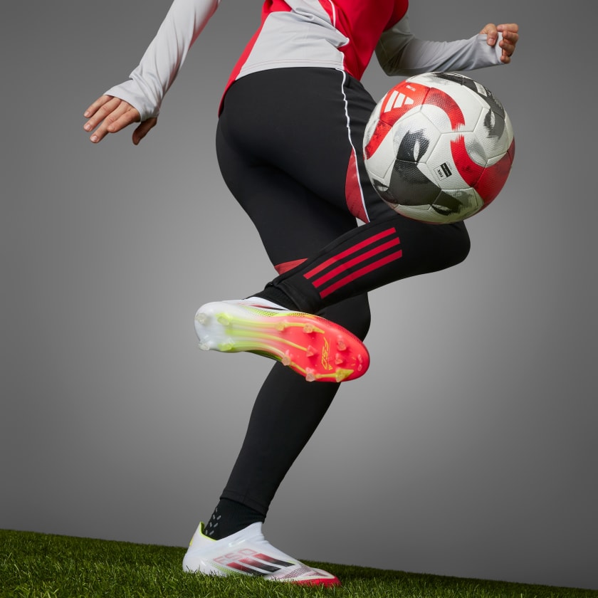 Botín de Fútbol F50 Elite Laceless FG Blanco/Naranja