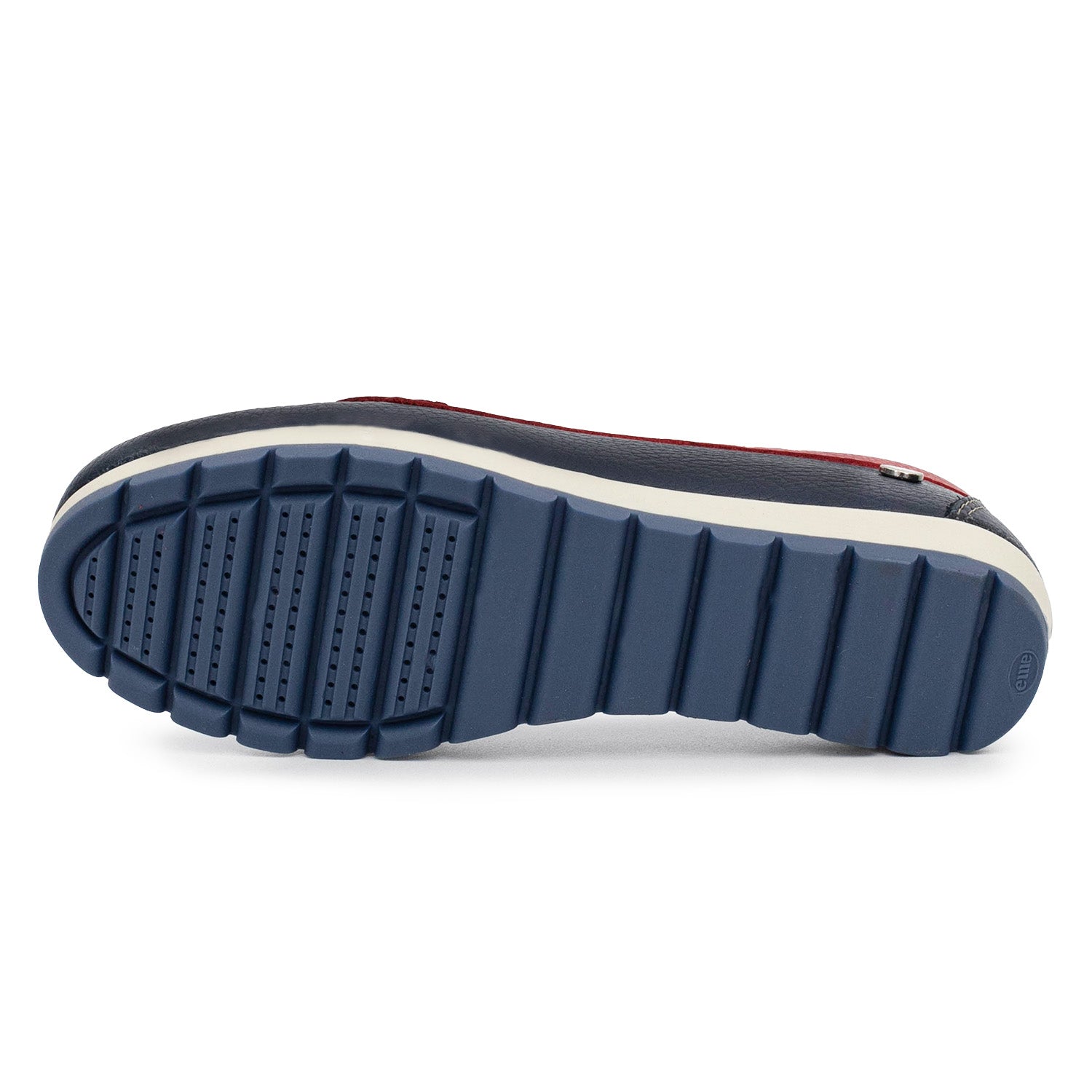 MOCASIN PAMPA AZUL NATURAL Y ROJO