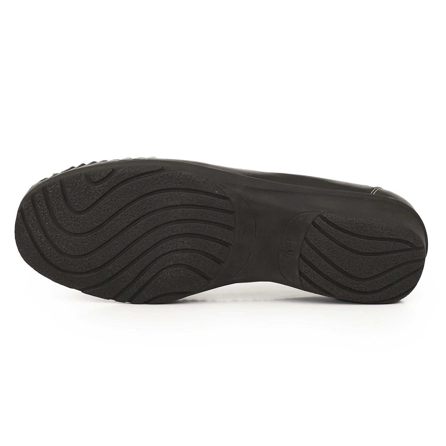 MOCASIN LUQUE NEGRO Y PELTRE