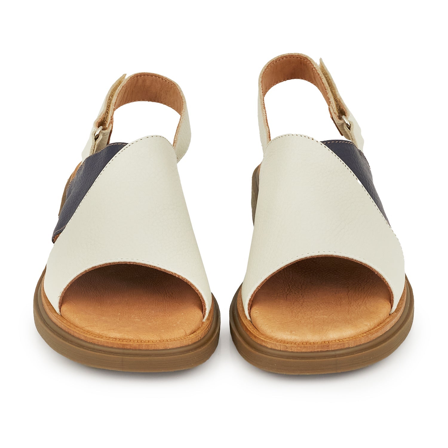 SANDALIA SONARI NATURAL Y AZUL