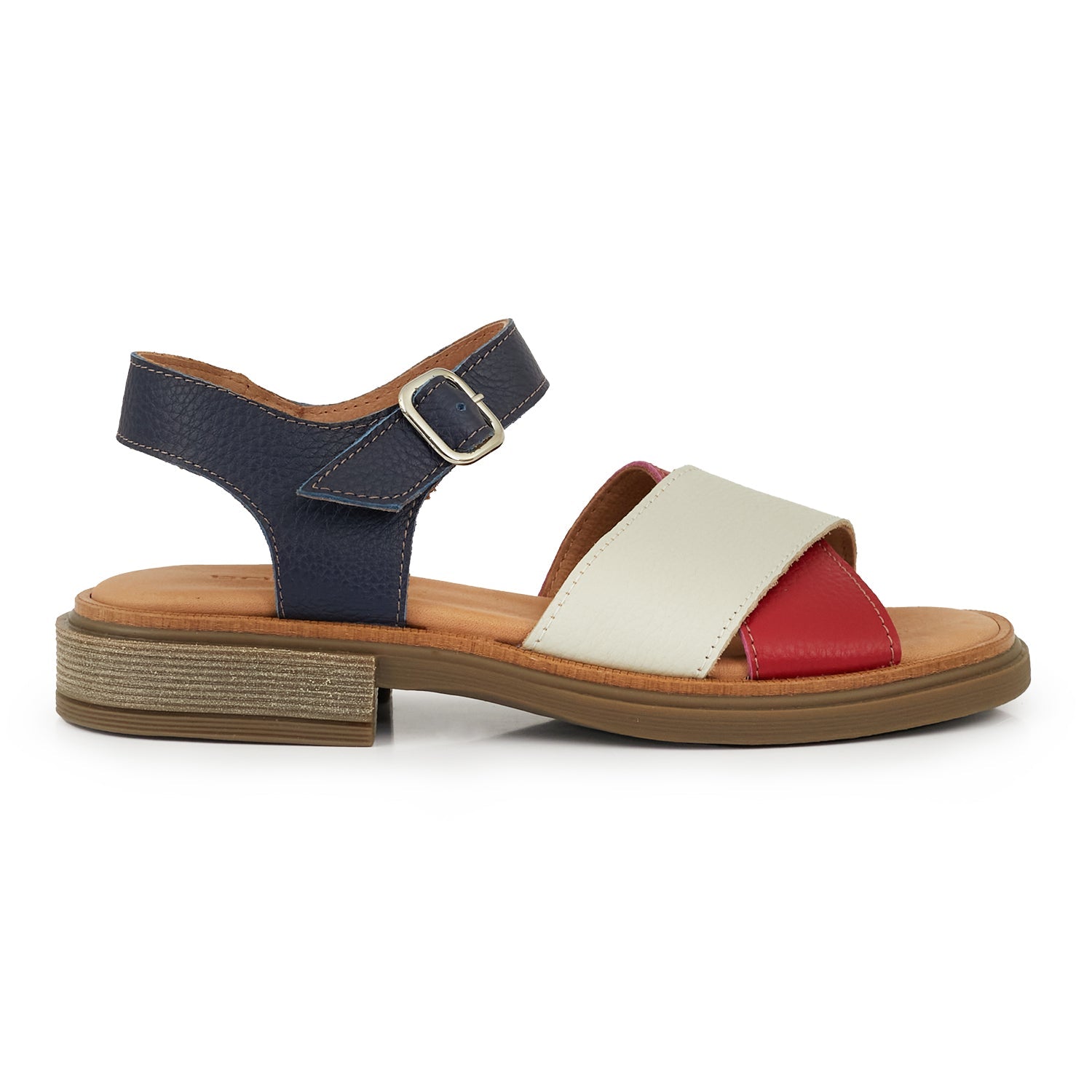 SANDALIA CHENOR AZUL Y NATURAL