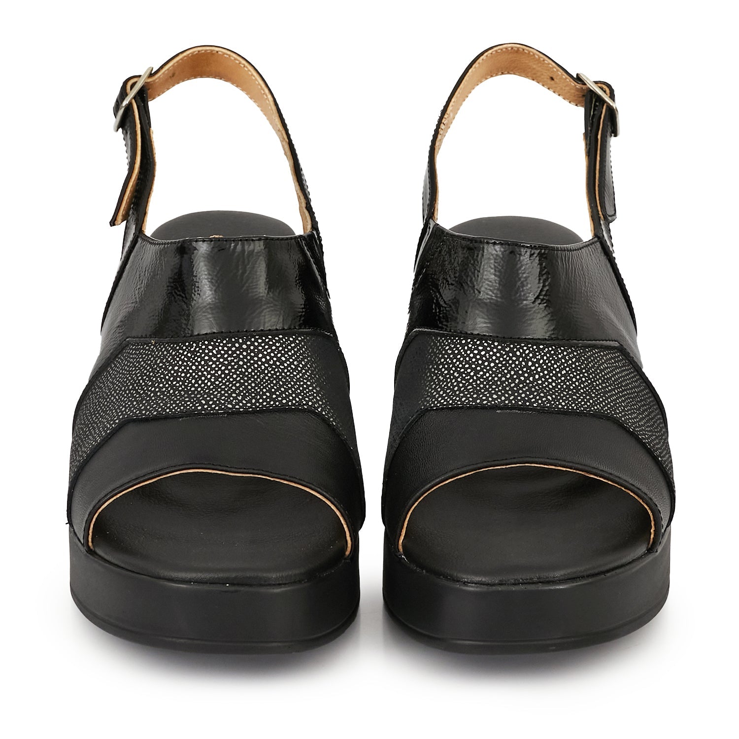 SANDALIA JACT NEGRA CHAROL