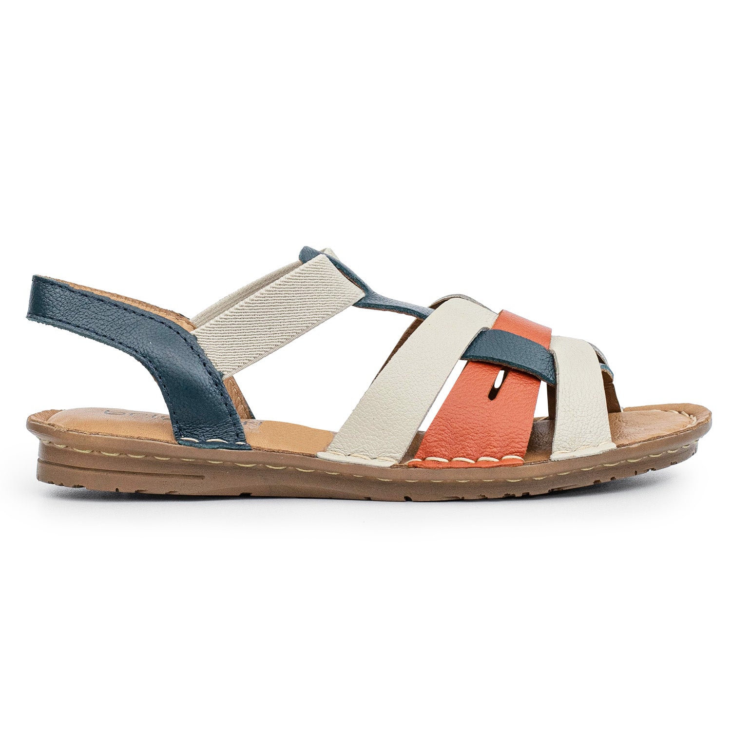 SANDALIA RINA BEIGE, ROJO Y AZUL