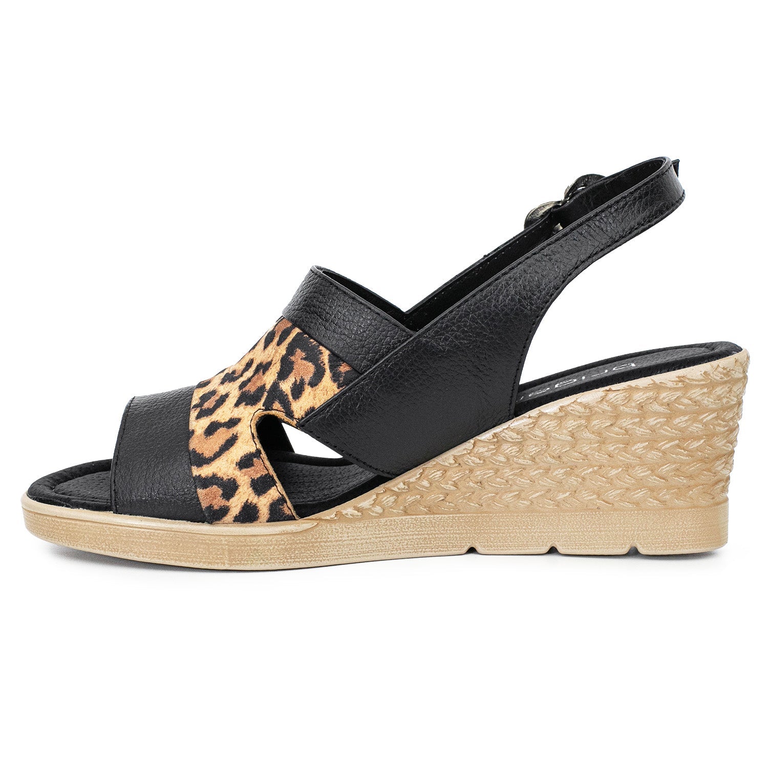 SANDALIA TARRAGONA NEGRA LEOPARDO