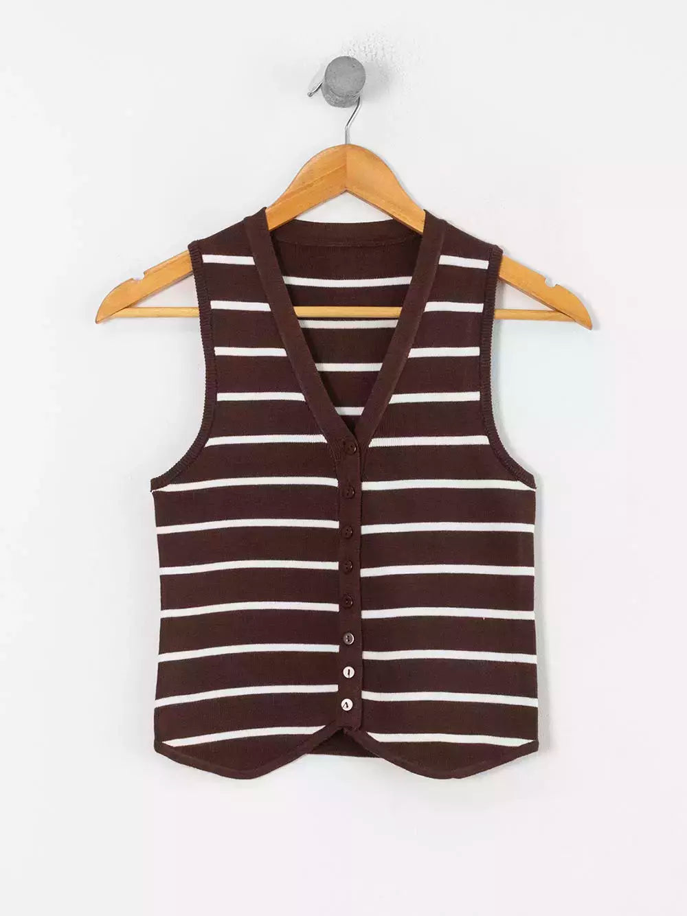 Chaleco LISBOA (RAYADO CRUDO|NEGRO)