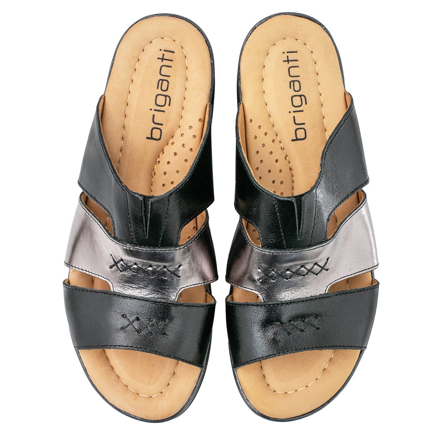 CHINELA TALIA NEGRA Y PLATA