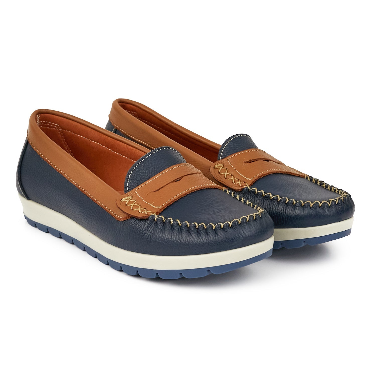 MOCASIN PAMPA AZUL SUELA