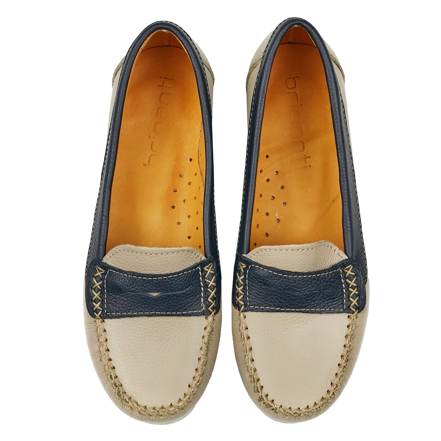 MOCASÍN PAMPA NATURAL Y AZUL