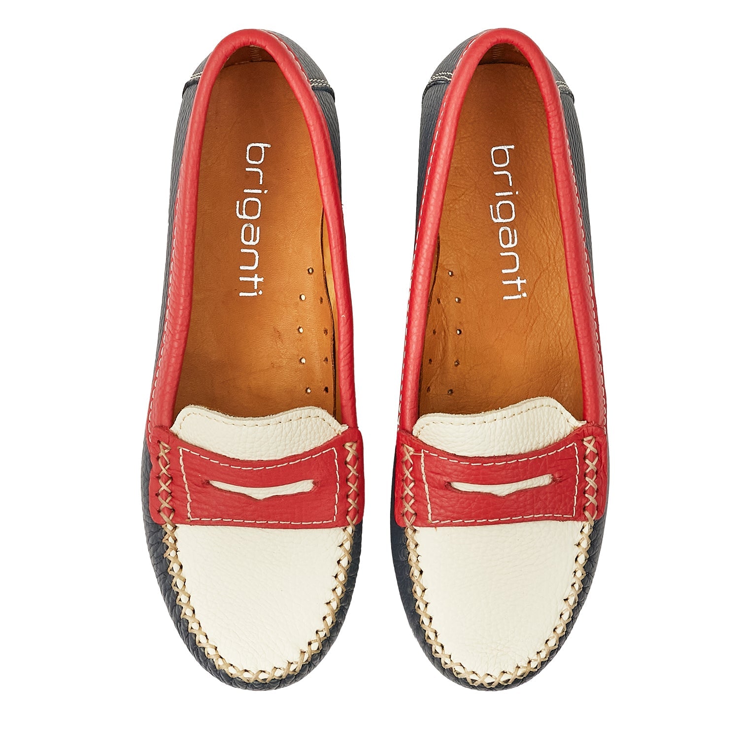 MOCASÍN PAMPA SOFT AZUL, NATURAL Y ROJO