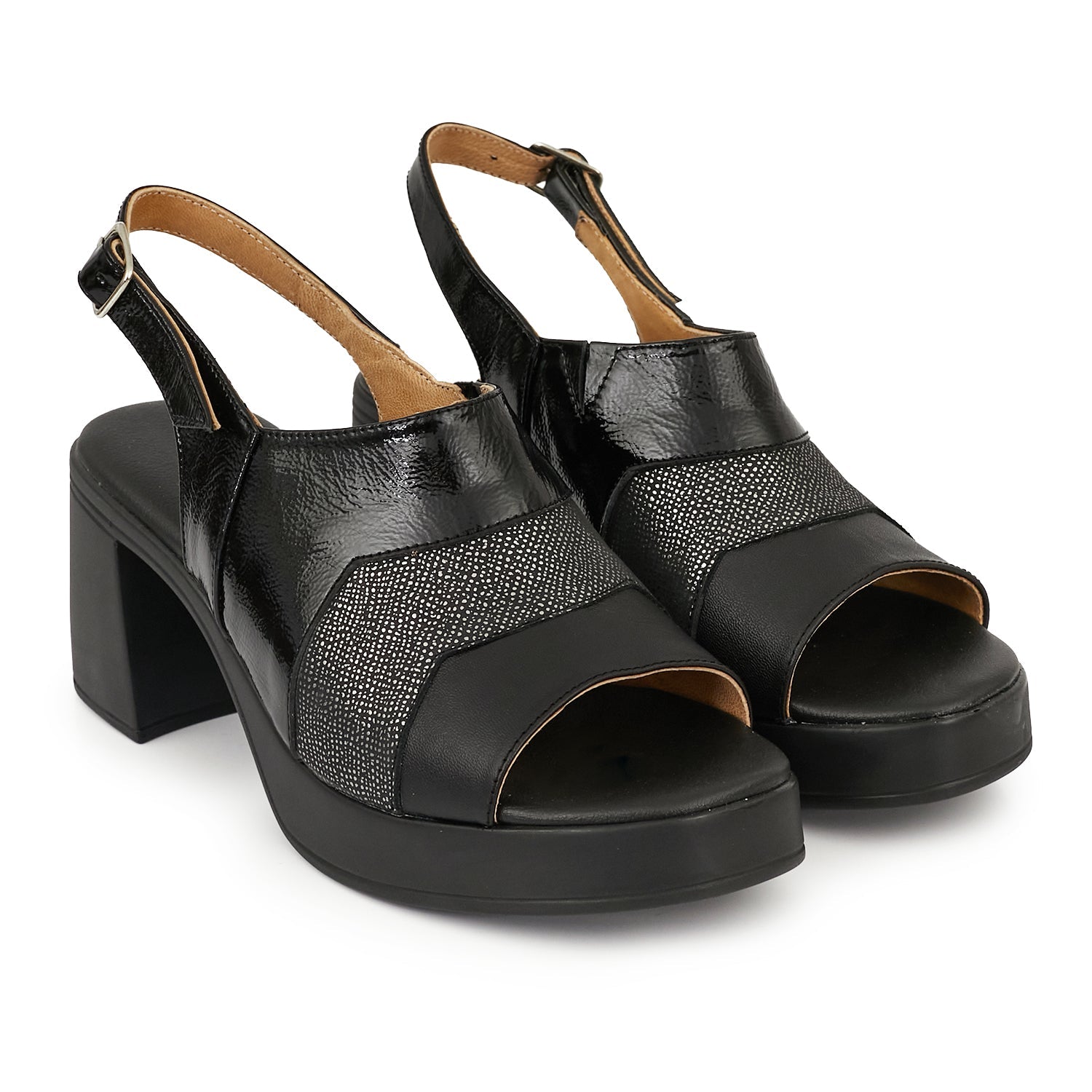 SANDALIA JACT NEGRA CHAROL